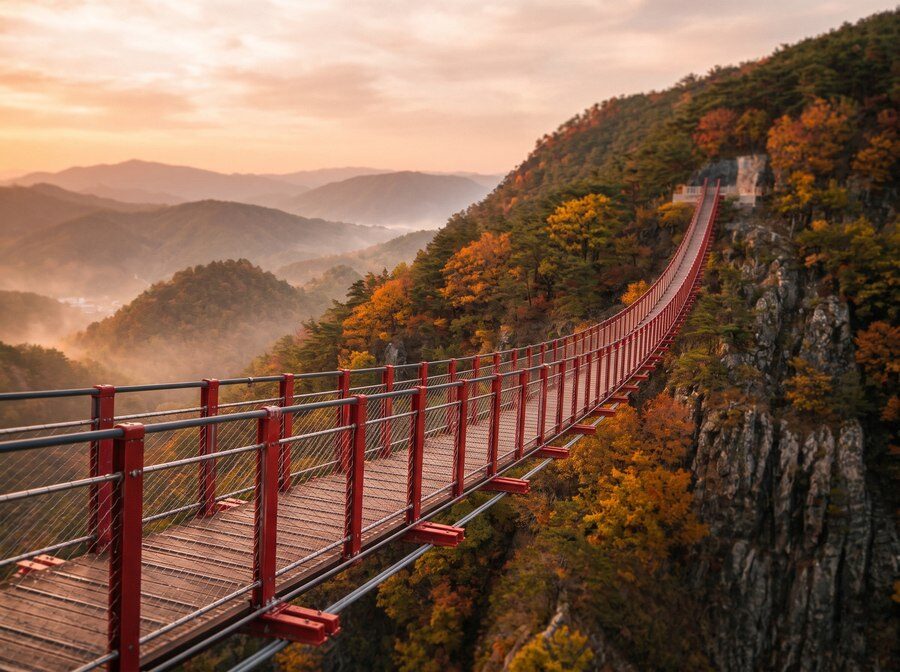단풍 물든 감악산 출렁다리